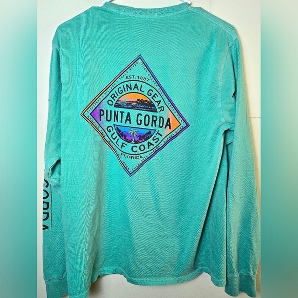 Men's Blue 84 Punta Gorda Long Sleeve Graphic Shirt, Size Small - Picture 2 of 4